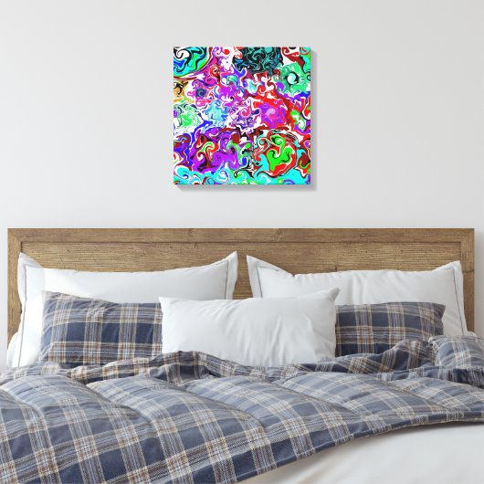 Kleurtherapie Vloeibare kunstcirkels Canvas Afdruk (Insitu (Slaapkamer))