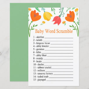 Kleurtulpen Baby word scramble game