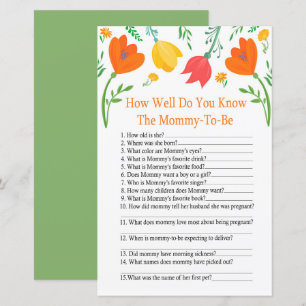Kleurtulpen Hoe goed ken je het baby shower spel?