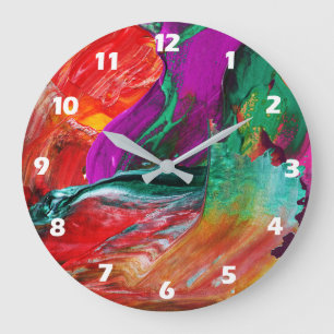 Kleuruitbarsting Abstracte Kunst Wandklok Grote Klok