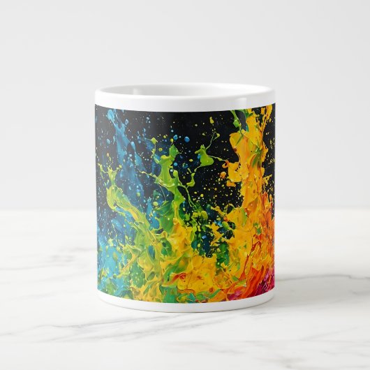 Kleurverf plastic extra grote beker (Voorkant)