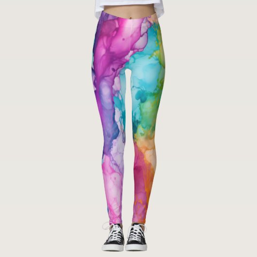 Kleurverf plastic leggings (Voorkant)