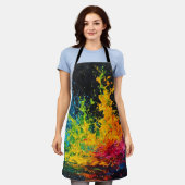 Kleurverf plastic schort (Gedragen)