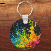 Kleurverf plastic sleutelhanger (Voorkant)