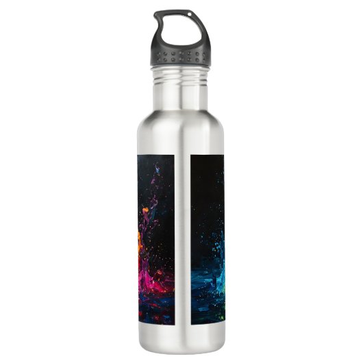 Kleurverf plastic waterfles  (Achterkant)