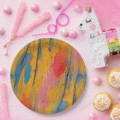 Kleurverf Splatter Papieren Bordje (Feest)