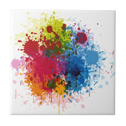 Kleurverf Splatter Tegeltje (Voorkant)