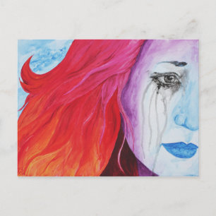 Kleurverlies Surrealistische Regenboog Vrouw Portr Briefkaart