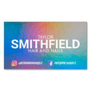 Kleurverschuiving Neon Light Holographic Trendy Magnetisch Visitekaartje