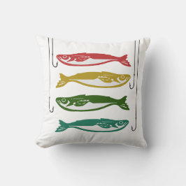 Kleurvis met vishaken kussen