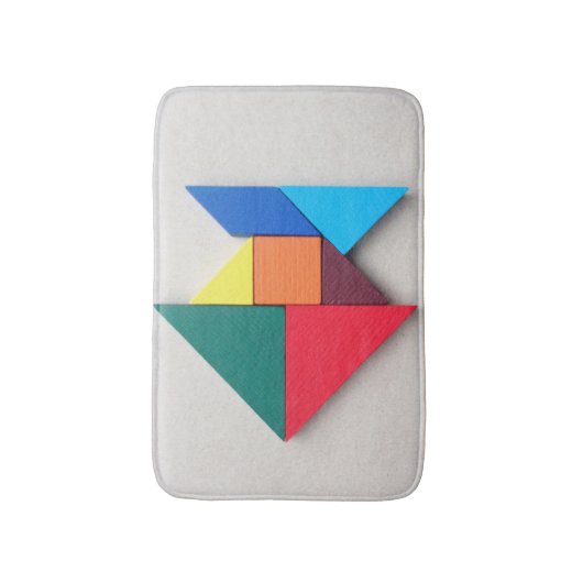 Kleurvis Tangram Badmat (Voorkant Verticaal)