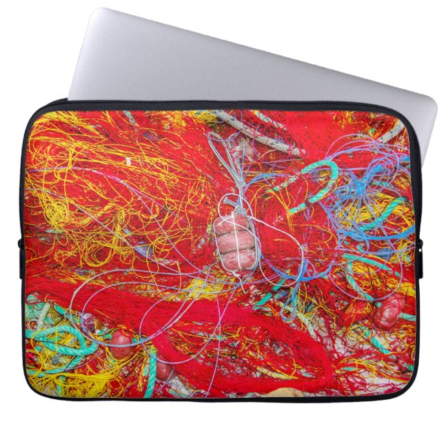 Kleurvisnetten Laptop Sleeve (Voorkant)