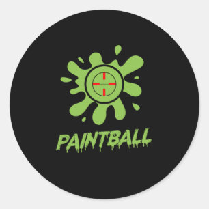 Kleurvlekken Paintball Player Paintball Color Ball Ronde Sticker
