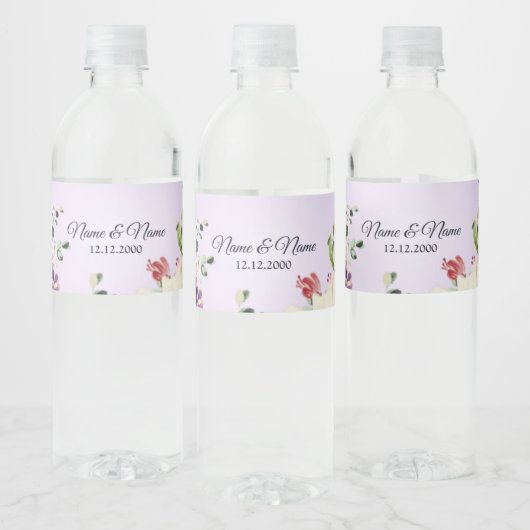 Kleurvol Bloem Waterfles Label Etiket (Flessen)