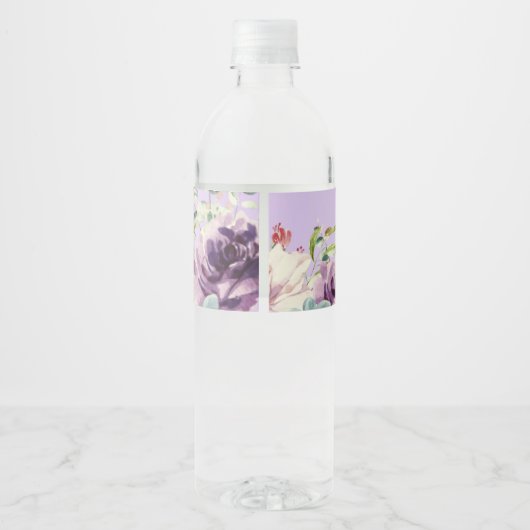 Kleurvol Bloem Waterfles Label Waterfles Etiket (Achterkant)