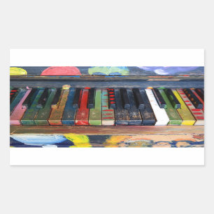 Kleurvol gekleurde pianosleutels sticker