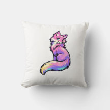 Kleurvolle Pastel Regenboog Vos Watercolor Kussen
