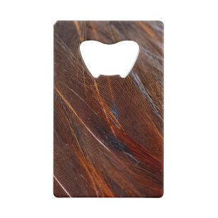 Kleurvolle Peacock Feather in detail Kredietkaart Flessenopener