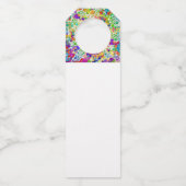 Kleurvolle Stippen Spirals Handschilderen 2 Flessenhanger (Achterkant)