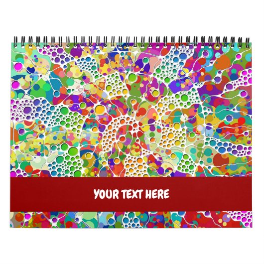 Kleurvolle Stippen Spirals Handschilderen 2 Kalender (Hoes)