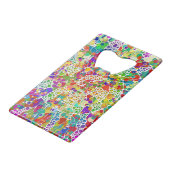 Kleurvolle Stippen Spirals Handschilderen 2 Kredietkaart Flessenopener (Achterkant Gekanteld)