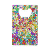 Kleurvolle Stippen Spirals Handschilderen 2 Kredietkaart Flessenopener (Achterkant)