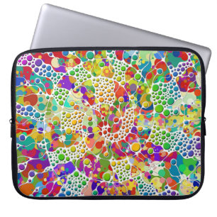 Kleurvolle Stippen Spirals Handschilderen 2 Laptop Sleeve