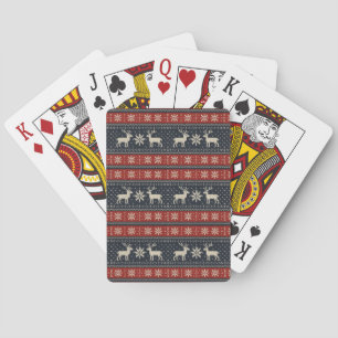 Kleurwerk/Fair isle traditioneel winterpatroon Pokerkaarten