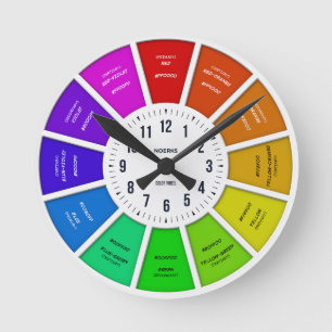 Kleurwiel wandklok – Moderne Regenboog Minimalisti Ronde Klok