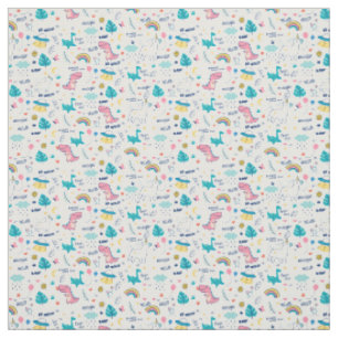 Kleurzame Doodle Animals met woorden Naadloos Stof
