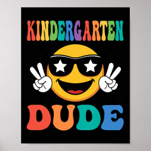 Kleuter dude 1e eerste schooldag jongen rug poster
