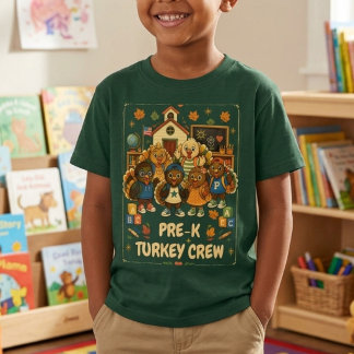 Kleuter Turkije Crew Schattig Thanksgiving Kindere T-shirt