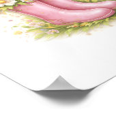 Kleuterbrief E Babyvogel Initiaal Gouden Bloemen Poster (Hoek)