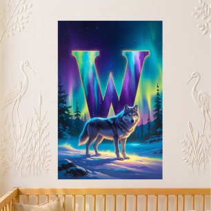 Kleuterbrief W Naam Noorderlicht Wolf Perfect Poster