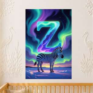 Kleuterbrief Z Naam Noorderlicht Zebra Perfect Poster