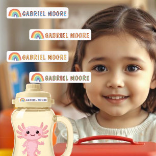 Kleuterdagverblijf Label Cute Regenboog Kind Naam