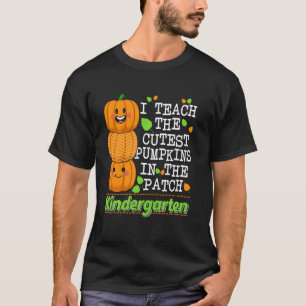 Kleuterjuf Ik geef les aan Schattigee pompoenen in T-shirt