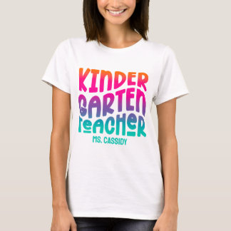 Kleuterjuf Kleurrijke Ombre Tekst T-shirt