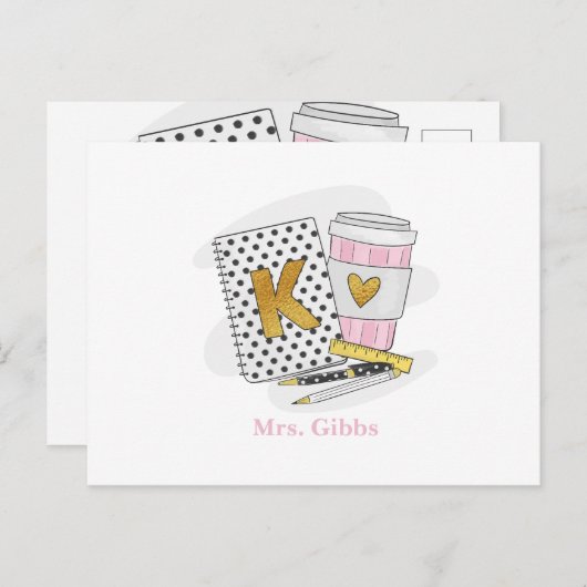 Kleuterjuf Waardering Koffie Custom Briefkaart (Voorkant / Achterkant)