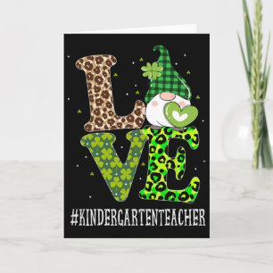 Kleuterleidster houdt van St. Patricks Day Gnome L Kaart
