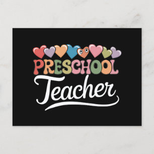 Kleuterleraar Eerste Dag Groovy Terug Naar School Briefkaart