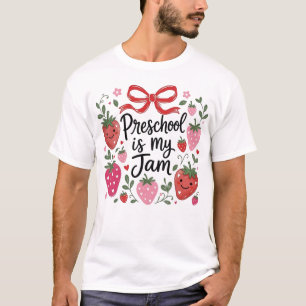 Kleuterleraar is mijn ding Aardbei Eerste Dag T-shirt