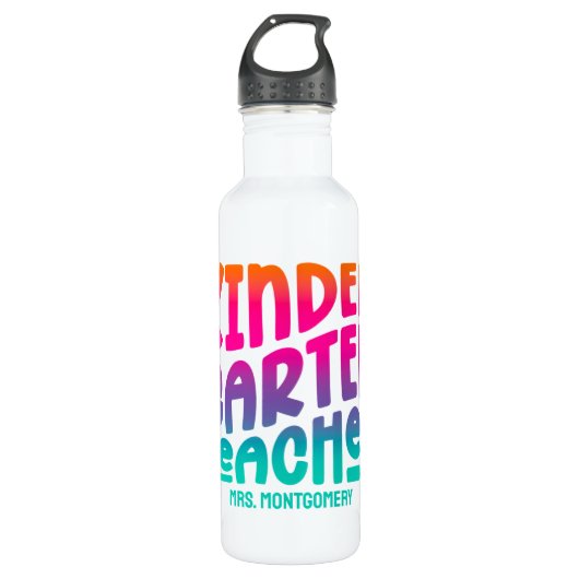 Kleuterleraar Kleurrijke Gradiënt Waterfles (Voorkant)