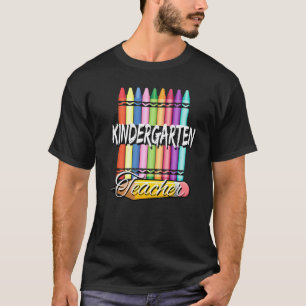 Kleuterleraar Kleurrijke Kleurenpotloden Potlood T-shirt