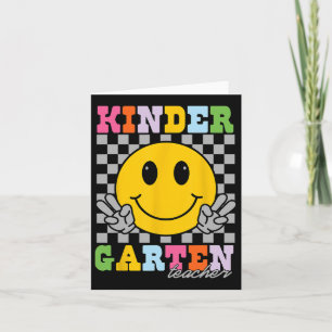 Kleuterleraar Team Hippie Glimlach Gezicht Rug T Kaart