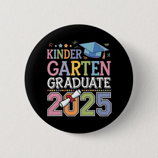 Kleuterschool Afgestudeerd 2025 Afstudeer School Ronde Button 5,7 Cm (Voorkant)