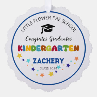 Kleuterschool afstuderen aangepaste naam ornament kaart