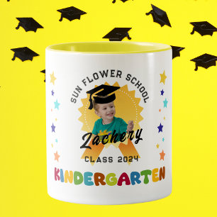 Kleuterschool Afstuderen Bedge foto op maat Tweekleurige Koffiemok