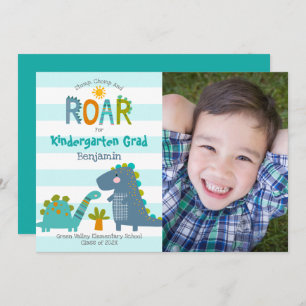 Kleuterschool Afstuderen Foto Dinosaurussen Boy Sc Kaart