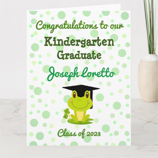 Kleuterschool Afstuderen Gefeliciteerd Frog Kaart (Voorkant)